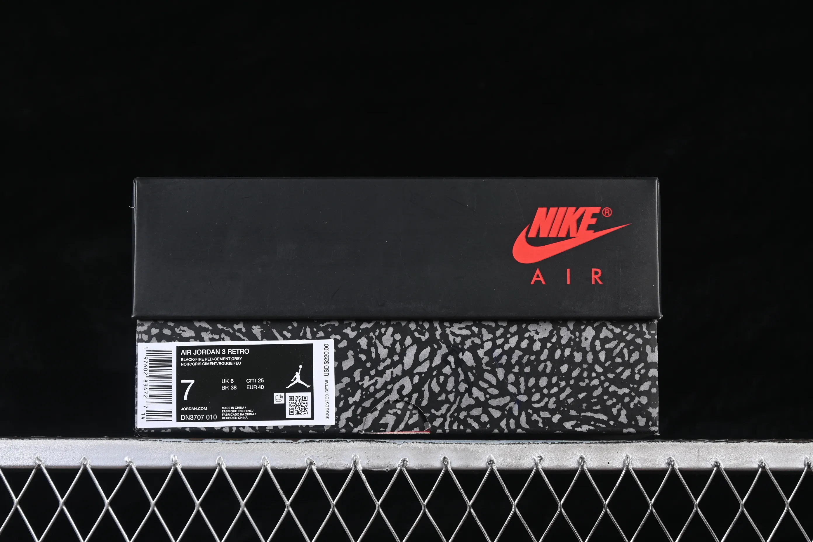 All categories Air Jordan Jordan series basketball shoes Air Jordan 3 TG version Air Jordan 3 "Black Cement" AJ3 Jordan 3 first year black cement DN3707-010
